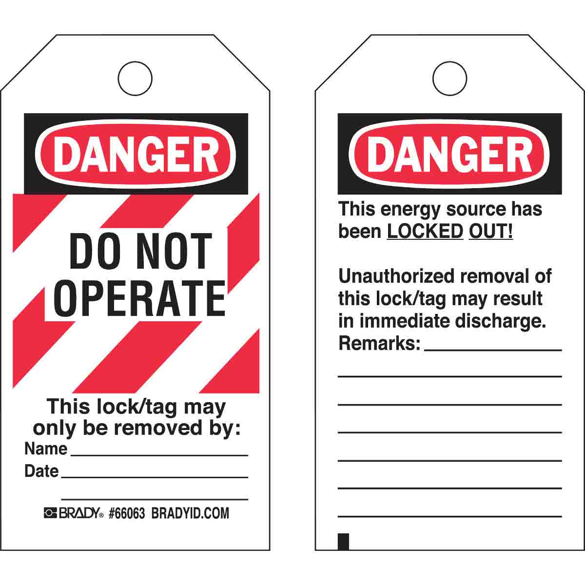 Taylor Safety Equipment Heavy Duty Polyester Lockout Tags. Pack of 25
