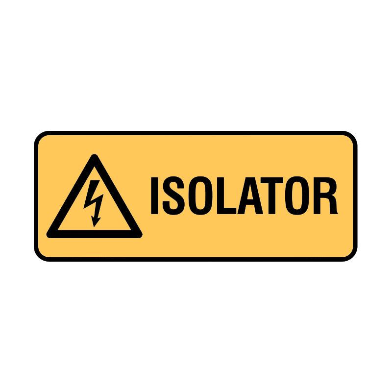 Taylor Safety Equipment | ISOLATOR. SELF ADHESIVE VINYL. 300mm x 125mm