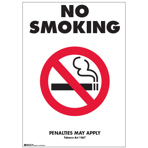 Taylor Safety Equipment | VIC STATE SIGN. NO SMOKING. SELF ADHESIVE ...