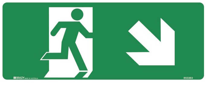 Taylor Safety Equipment | EXIT SIGN. RUNNING MAN BOTTOM RIGHT. LUMINOUS ...