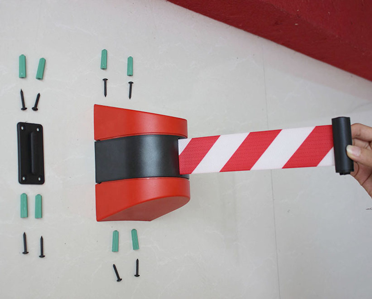 Safety Wall Example Taylor Safety Equipment | 9m Wall Mounted Retractable Safety Barrier