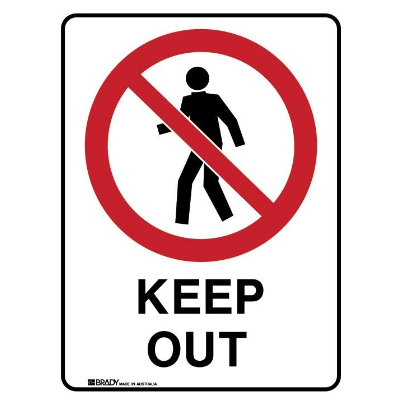 Taylor Safety Equipment | KEEP OUT. METAL SIGN. 450mm x 600mm